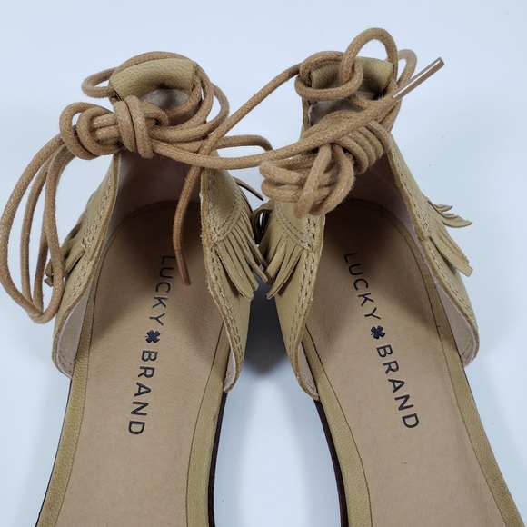Lucky Brand Gelso Fringe Flat Sandals - Picture 7 of 7